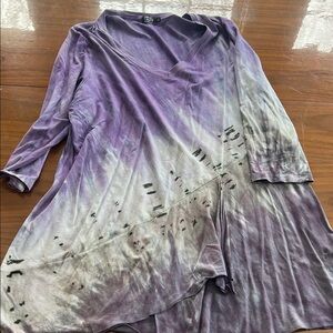 Purple and Gray Women's Tunic Top
